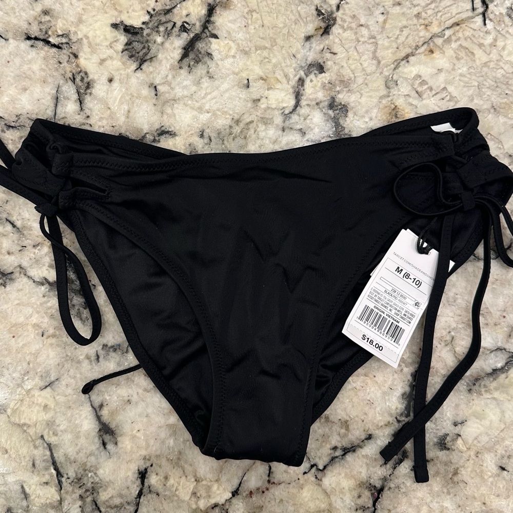 Black Women's Swim Cinched Bottom - NEW